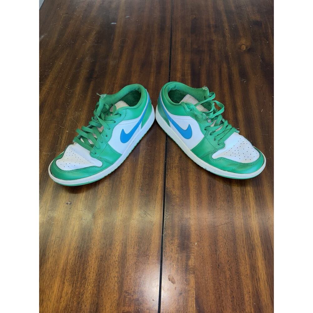 Nike Air Jordan 1 Low Women’s Size 9 Green Blue White Sneakers DC0774-304 - Picture 6 of 7